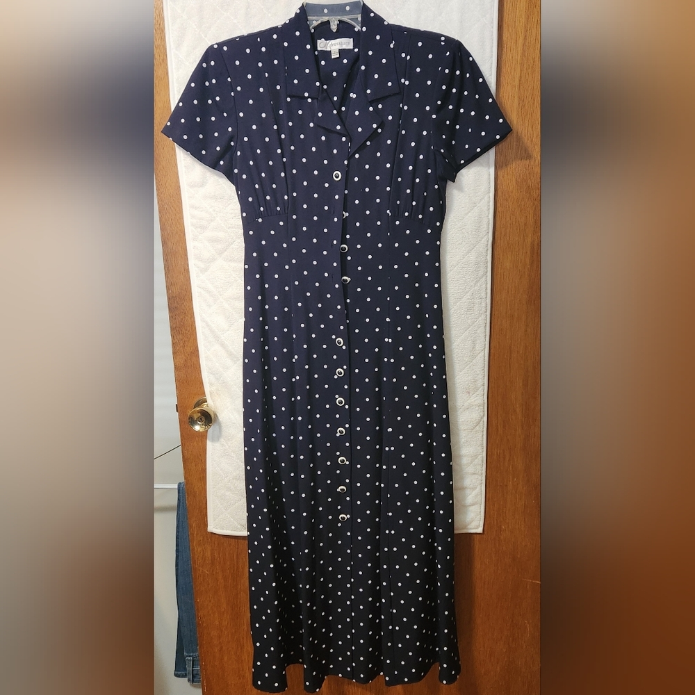 Navy polka dot Dress